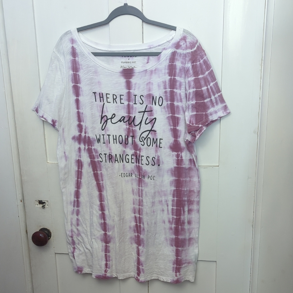 Torrid Classic Tee with Edgar Allan Poe quote print. Gently used.